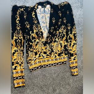 Chic Black and Gold Women's Blouse